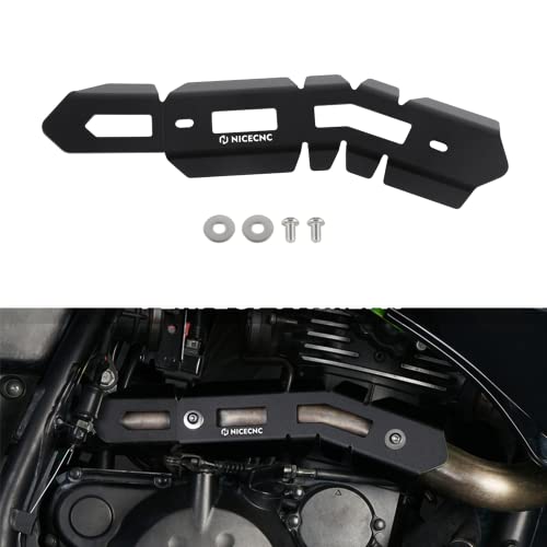 NICECNC Black Exhaust Header Pipe Guard Protector Heat Shield Guard Compatible with Kawasaki KLR650 2008-2018 2009 2010 2011 2012 2013 2014 2015 2016 2017,KLR650 Accessories