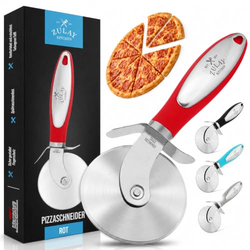 Zulay Kitchen Pizzaschneider Edelstahl – Pizzarad Ø 7,6 cm, scharfe Klinge, Pizzaroller...