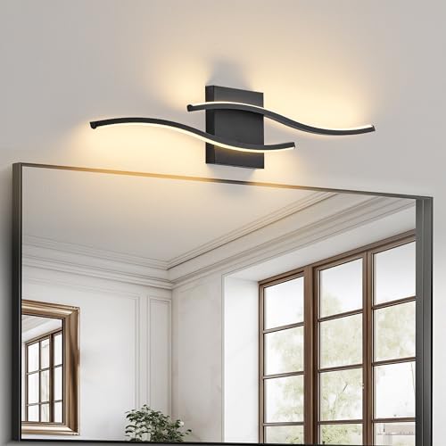 Image of KARTOOSH Hardwired Black Vanity Lights for Bathroom | 2 Pack 23.6 in LED Vanity Light, 3CCT Dimmable, Waterproof Rustproof, Hardwired Wall Mount for Bathroom Mirror Sides