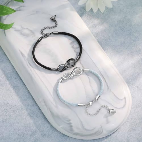 Jewelstruck Personalized Matching Bracelets for Couples Bracelets Custom Name His and Hers Bracelets for Valentines Day Boyfriend and Girlfriend Promise Mobius Bracelets for Anniversary4