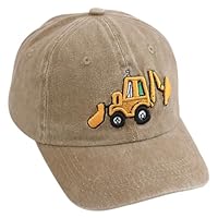 Bagger Baseball Cap Auto Sonnenhut für Kinder 2-8 Jahre - Cartoon Baseballmütze für Jungen und Mädchen mit Sonnenschutz, Khaki