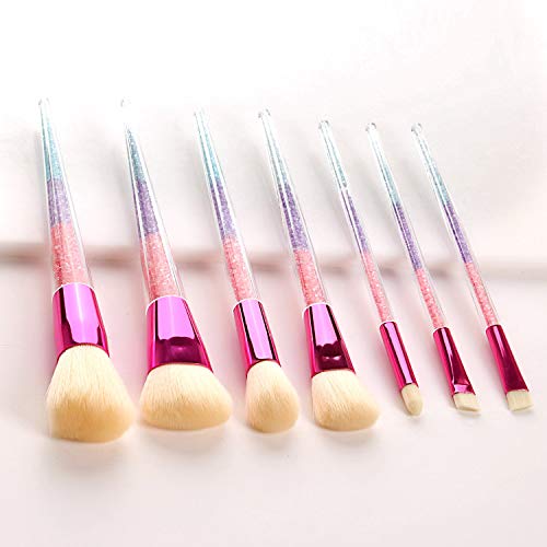 LETGO Prime Deals Day Deals 2020-Glitter Makeup Brushes Set, 7pcs Professional Bling Makeup Brushes Set Travel Make Up Brushes Cosmetic Tool (Unicorn B)