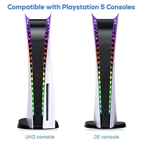 Led Light Strip For Ps5, 5050 Rgb Led Light Strips 7 Colors Diy Modes, Color Changing & Dimmable, With Ir Remote And Usb Powered, Decor Flexible Lights Strip For Playstation 5 Disc/Digital Edition #TOP3