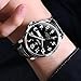Taxau Black Watch Men Analog Luxury Classic Big Face Men's Watch Fashion Dress Leather Waterproof Watches for Men Minimalist Simple Quartz Day Date Men's Wrist Watches Relojes para Hombres