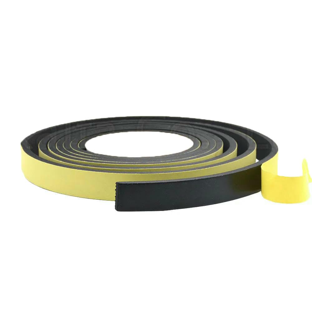 Bande adhésive simple face en mousse de caoutchouc éponge imperméable 5 m x 8 mm x 1 mm pour joint de porte fenêtre