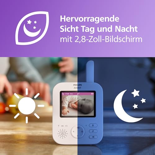 Philips AVENT Philips Babyphone mit Kamera Advanced - DEKRA Zertifiziert privat und sicher - 2.8" Display, x2 Zoom, Infrarot-Nachtsicht, Schlafliedern (Model SCD881/26) 4
