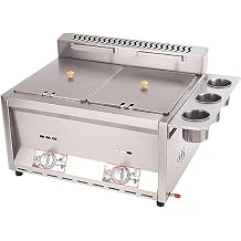 Commercial Fat Fryer Basket Gas Deep Fryer, with 8L+8L, Stainless Steel, Chicken Chips Fryer for French Fries Home Kitchen Restaurant,8L+8L