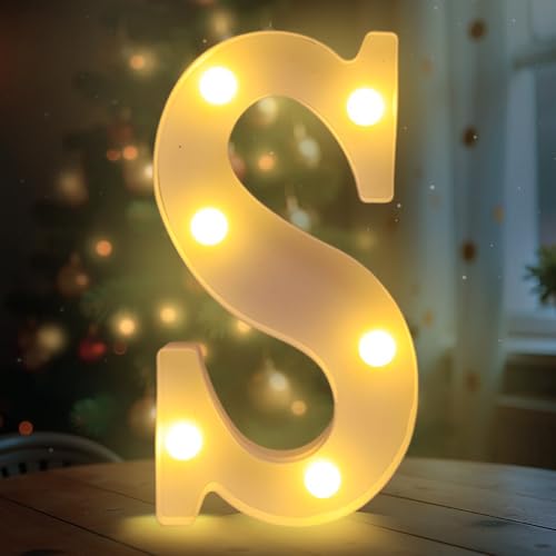 Darryy Letras Luminosas de 22 cm, Letras LED, Ideales para Propuestas de Matrimonio, Festivales, Fiestas y Otros Entornos para Crear un Ambiente Romántico y Cálido (S)