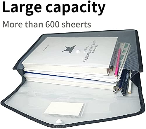 Image of FEDUS Pack 2, Document Holder Envelope Folder, File Storage Bag with Snap Button Transparent Plastic Files for Certificates & Legal Documents Organizer