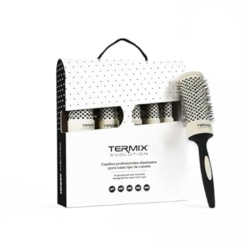 Termix Evolution Soft, Spazzola Termica Rotonda Con Fibre Appositamente Studiate Per Capelli Fini e Delicati. Disponibile In 8 Diametri E In Formato Pack, Ocra, Pack 5 Diametri