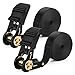 IAZZCO Heavy Duty Ratchet Straps: 2 Pack 6 M x 25 mm Tie Down Straps with Cam Buckle for Motorcycles/Car/Trailer/Household