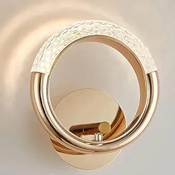 Harold Electricals Modern Half-Moon Wall Light | Metal Wall Lamp | Wall Scone for Living Room, Bedroom, Bedside, Hall, Kitchen, Cafe & Restaurant - Golden Color (Pack of 1)