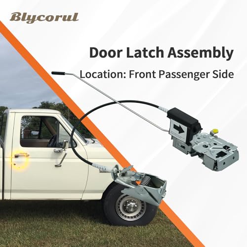 Image of Door Latch Assembly Front Passenger Side, Compatible with 1992-1997 Ford 150 F250 F350 Bronco, Replaces F4TZ15219A64A