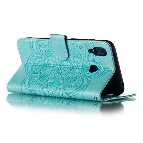 MRSTER Huawei Y7 2019 Custodia Flip, Goffratura