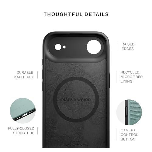 Image of Native Union Active Case - MagSafe Compatible with Built-in Magnets - Rugged Design - Recycled Materials - Ultra-Durable Drop Protection up to 10ft / 3m for iPhone Air (Slate Green)