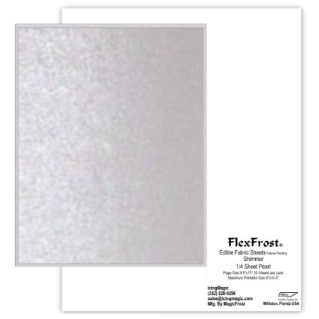 Magic FlexFrost Edible Image Fabric Icing Sheets - 12 Pack, Pearl Shimmer