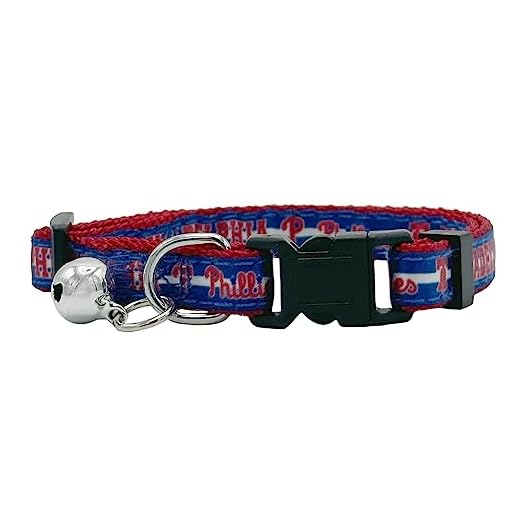 Pets First MLB Cat Collar Philadelphia Phillies Satin Cat Collar Baseball Team Collar for Dogs & Cats. A Shiny & Colorful Cat Collar with Ringing Bell Pendant