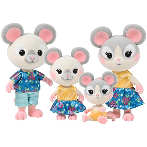 Juguetes, Toy Sunny Days Entertainment Honey Bee Acres - Familia de Ratones Cheddars - 4 muñecas en Miniatura | Cifras coleccionables pequeñas | Juguetes de Juego para...
