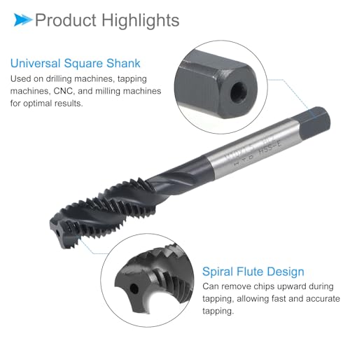 CoCud Spiralnut-Gewindebohrer, M10X1.5 Gewindegröße, Nitrierbeschichtung HSS-Gewindewerkzeug - (Anwendungen: zur Bearbeitung von Löchern und klebrigen Materialien)