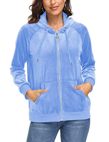 Magcomsen Womens Autumn Jacket Zipper Hoodie Jacket Soft Fleece Sweatshirt Leisure Long Sleeve Jacket Warm Windproof Coat With Drawstring Thin Coat #TOP25