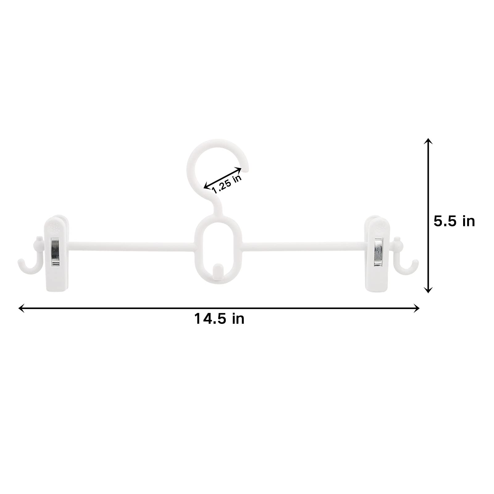 Tosnail - Confezione da 20 grucce in plastica con clip e ganci impilabili e con cinghia, ganci a cascata, salvaspazio per armadio o lavanderia, colore: bianco