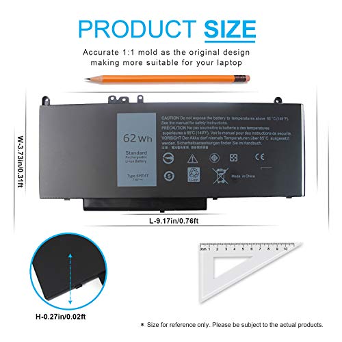 Emanjor 7.6V 62Wh 6MT4T Battery Compatible with Dell Latitude E5470 E5570 Precision 3510 Series 7V69Y TXF9M 79VRK 07V69Y 079VRK 0TXF9M 0HK6DV