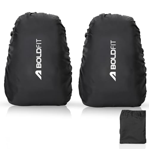 Boldfit Rain Cover for Backpack Travel Essentials Rain Cover for Bag Backpack Rain Cover Travel Accessories Bag Rain Cover Waterproof Dustproof for All Bag Sizes Upto 45Ltrs Rain Cover Bag Black 2Pcs (B0D1CPCWJJ) Amazon Price History, Amazon Price Tracker