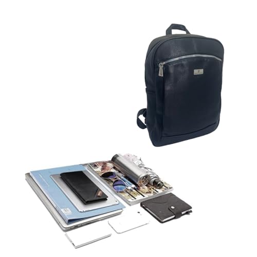 Sac à dos homme noir POLOCLUB en cuir synthétique pour bureau et voyages - 3