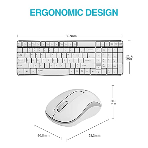 Image of Rapoo X1800S Wireless Optical Keyboard & Mouse Combo 2.4GHz 1000 DPI 10M Transmision Fn Keys-Black