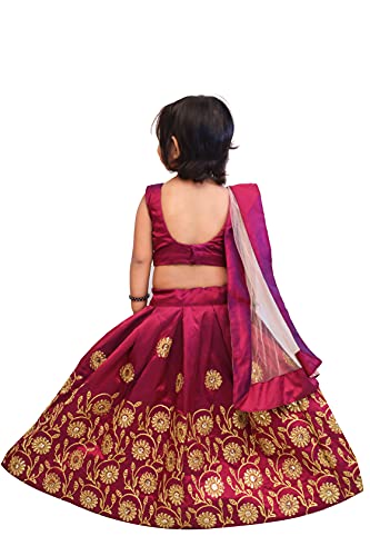 Image of Girl's Tafetta Silk Readymade Lehenga Choli