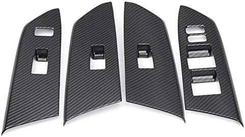 for Toyota Tundra 2014-2021 LHD Carbon Fiber Black Plastic Inner Door Armrest Cover Trim 4pcs Car Accessories(Not fit for 2 Door Model car and Double Cab Model car)