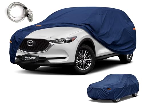 Image of Kaugung Custom Fit SUV Car Cover for Mazda CX-5 CX5 CX-50 CX50 (2012-2026), Heavy Duty Waterproof All Weather Outdoor Protection, Breathable Full Exterior Cover with Vent, Rain Sun Snow UV Proof