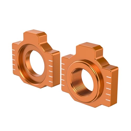 NICECNC Orange 2PCS Chain Adjuster Chain Tensioner Aluminum Axle Blocks Compatible with 690 Enduro R 2009-2022, Compatible with Husqvarna Supermoto 701 2016-2022, 1190 RC8 2008-2011, See Fitments