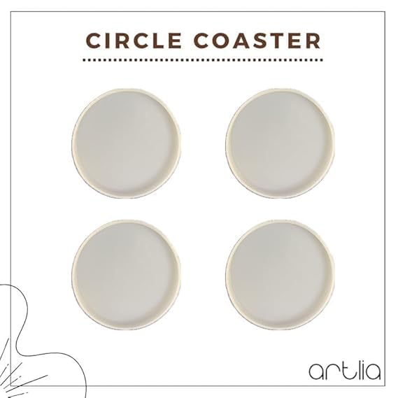 Artlia Premium Resin Art Silicone Mould | Epoxy Mould for DIY Crafts and Jewellery | Round Circle Coaster Silicone Moulds | Multipurpose Art and Craft Making Durable Mold (Pack of 4) 3