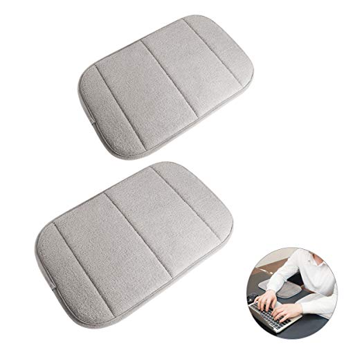 hatisan 2 Pack Portable Computer Elbow Wrist Pad, Premium Memory Cotton Desktop Keyboard Arm Rest Support Mat for Office Home Laptops - More Comfort & Less Strain(7.9 x 11.8 Inch) (Khaki)