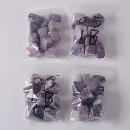 Image of 1 /2LB Large Lepidolite Lithium Mica Tumbled Stone Specimen Collection Pocket Worry Healing Crystal