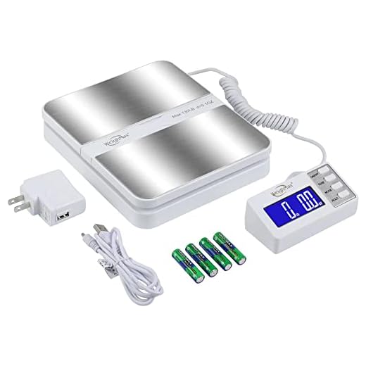 Weighmax 130Lb x0.1OZ Extended Display Digital Shipping Postal Scale, White