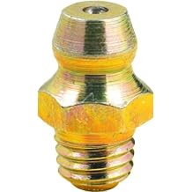LUMAX LX-3307-10 Gold/Silver 8mm x 1mm Taper Metric Thread Straight 0.63" Long Grease Fitting, Pack of 10. Heavier Wall Thickness for Extra Strength.