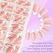 Lifextol 216PC White French Tip Press on Nails Medium Fake Nails Press ons with 10*Adhesive Tabs, Pink Almond Acrylic Nail Press on Nails French Tip Nails False Artificial Fingernails Stick on Nails