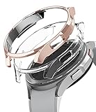 Ringke Slim Compatibile con Cover Galaxy Watch 4 Classic 46mm (2 Pezzi) Custodia Sottile Rigida PC Antigraffio - Clear & Chrome Rose Gold