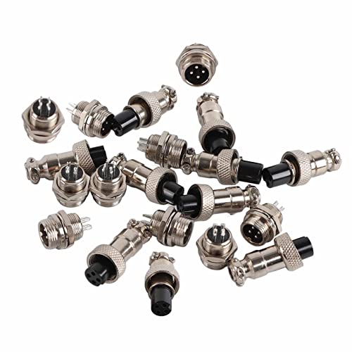 Conector aviación macho hembra 10 sets GX12 4 pines 12mm miniatura 6