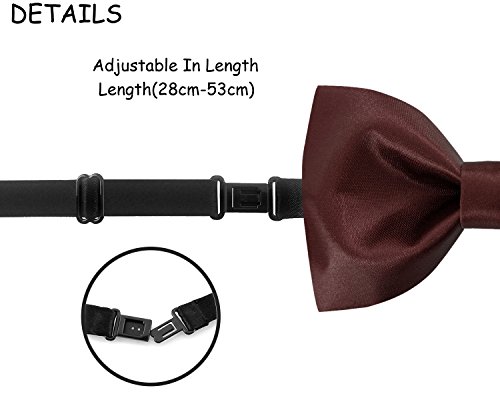 Image of GUUNIEE Men's Satin Silk Racehorse Bow Ties Pre-tied Solid Horse Racing Bowtie