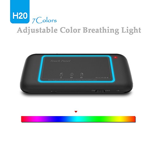 H20 Mini Wireless Handheld Keyboard Remote with Touchpad Mouse Combo Backlit 2.4Ghz Rechargeble Work with USB Receiver for Computer,Android Tv Box,HTPC,IPTV,PC,Windows,OS etc