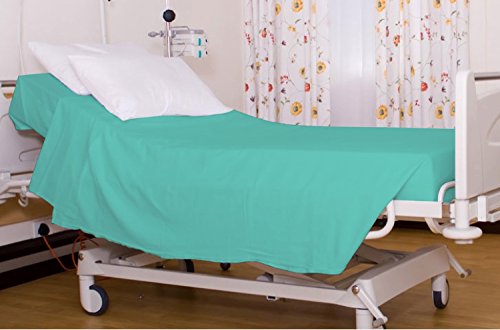 Image of Hospital Twin Extra Long 100% Cotton Jersey Sheet Set - Soft and Comfy - by Crescent Bedding -Twin XL Aqua Blue