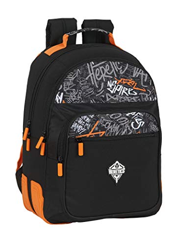 Safta M773  Mochila Unisex niños  Gris Naranja  320x150x420 mm