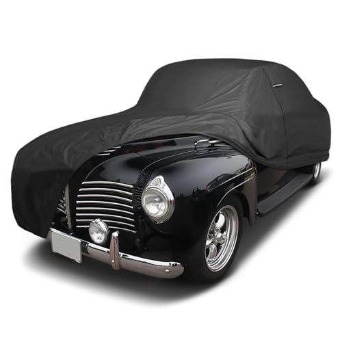 Image of iCarCover Premium Custom Car Cover for 1938-1941 Plymouth P7 Road King 2-Door Heavy Duty Waterproof All Weather Rain Snow Protector Custom Fit Full Exterior Indoor Outdoor Protection Car Cover (Black)