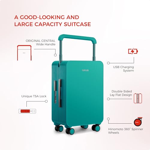 TUPLUS Suitcase ABS Hard Shell Luggage with 4 Spinner Wheels Hold Check in Travel Case with TSA Lock, Balance Series2