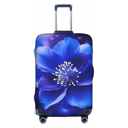 Blue Flower Suitcase Covers, Luggage Protectors Fits Four Sizes Suitcase For Travel