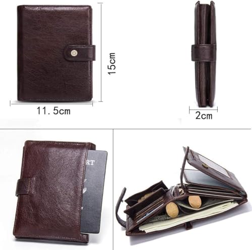 Genuine Leather Wallet Unisex Expandable Accordion Multi-Card Capacity (Coffee)4