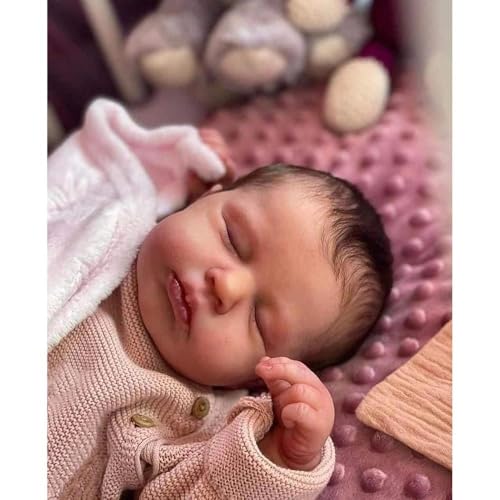 Anano Reborn Baby Vollsilikon Lebensecht-50CM Weiche Silikon Reborn Baby Puppe Mädchen Waschbar Reborn Puppen Lebensecht Babypuppen Puppe Echt Wie EIN Baby – Bild 4